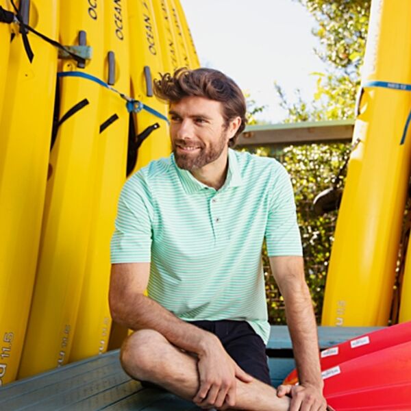 Cutter & Buck Virtue Eco Pique Stripe Recycled Mens Polo Thumbnail