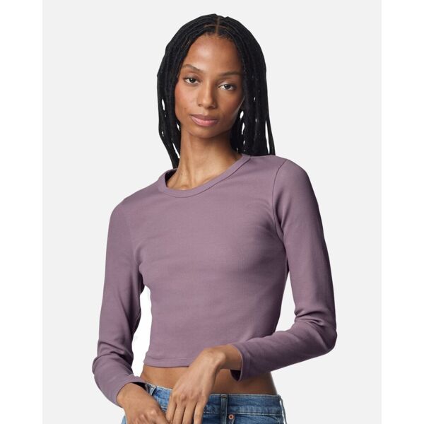 Women's Baby Rib Long Sleeve Cropped Tee Thumbnail