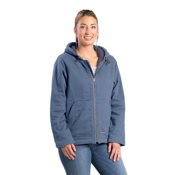Women's Sherpa-Lined Twill Hooded Jacket Thumbnail