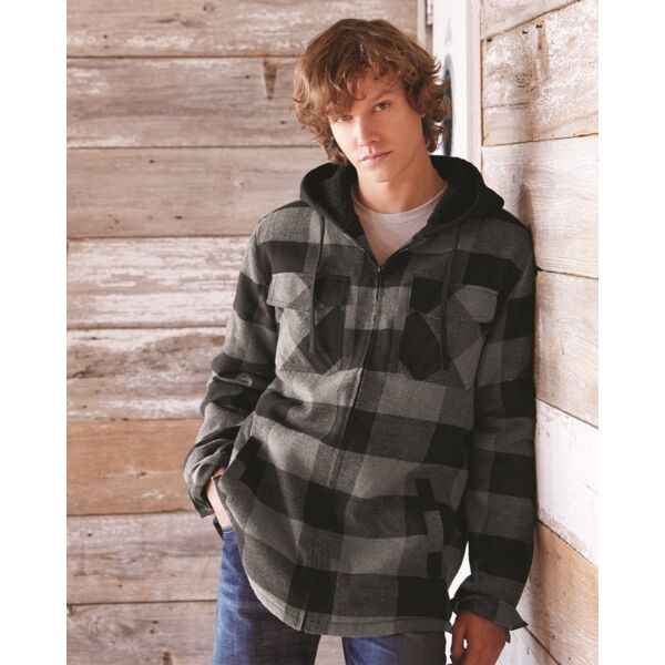 Men's Quilted Flannel Hooded Jacket Thumbnail