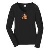 Ladies Long Sleeve Fan Favorite V Neck Tee Thumbnail