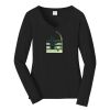 Ladies Long Sleeve Fan Favorite V Neck Tee Thumbnail