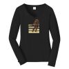 Ladies Long Sleeve Fan Favorite V Neck Tee Thumbnail