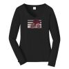 Ladies Long Sleeve Fan Favorite V Neck Tee Thumbnail