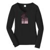 Ladies Long Sleeve Fan Favorite V Neck Tee Thumbnail