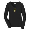 Ladies Long Sleeve Fan Favorite V Neck Tee Thumbnail