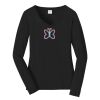 Ladies Long Sleeve Fan Favorite V Neck Tee Thumbnail