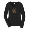 Ladies Long Sleeve Fan Favorite V Neck Tee Thumbnail