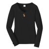 Ladies Long Sleeve Fan Favorite V Neck Tee Thumbnail