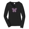 Ladies Long Sleeve Fan Favorite V Neck Tee Thumbnail