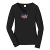 Ladies Long Sleeve Fan Favorite V Neck Tee Thumbnail