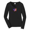 Ladies Long Sleeve Fan Favorite V Neck Tee Thumbnail