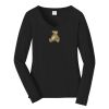 Ladies Long Sleeve Fan Favorite V Neck Tee Thumbnail