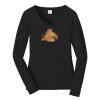 Ladies Long Sleeve Fan Favorite V Neck Tee Thumbnail