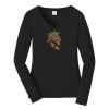 Ladies Long Sleeve Fan Favorite V Neck Tee Thumbnail