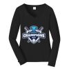 Ladies Long Sleeve Fan Favorite V Neck Tee Thumbnail