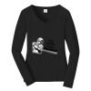 Ladies Long Sleeve Fan Favorite V Neck Tee Thumbnail