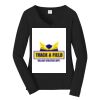 Ladies Long Sleeve Fan Favorite V Neck Tee Thumbnail