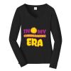 Ladies Long Sleeve Fan Favorite V Neck Tee Thumbnail