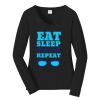 Ladies Long Sleeve Fan Favorite V Neck Tee Thumbnail