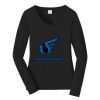 Ladies Long Sleeve Fan Favorite V Neck Tee Thumbnail