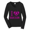 Ladies Long Sleeve Fan Favorite V Neck Tee Thumbnail