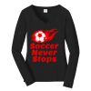 Ladies Long Sleeve Fan Favorite V Neck Tee Thumbnail