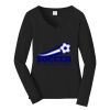 Ladies Long Sleeve Fan Favorite V Neck Tee Thumbnail