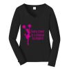 Ladies Long Sleeve Fan Favorite V Neck Tee Thumbnail