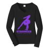 Ladies Long Sleeve Fan Favorite V Neck Tee Thumbnail
