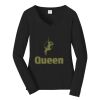 Ladies Long Sleeve Fan Favorite V Neck Tee Thumbnail